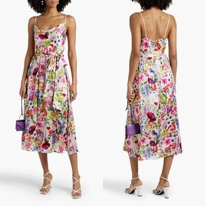 NWOT ALICE + OLIVIA Samantha floral-print fil coupé chiffon dress Size6 $550
